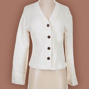 NWT Womens Madewell Cardigan CS, Neutral Tailored Top Minimalist Fall Layering